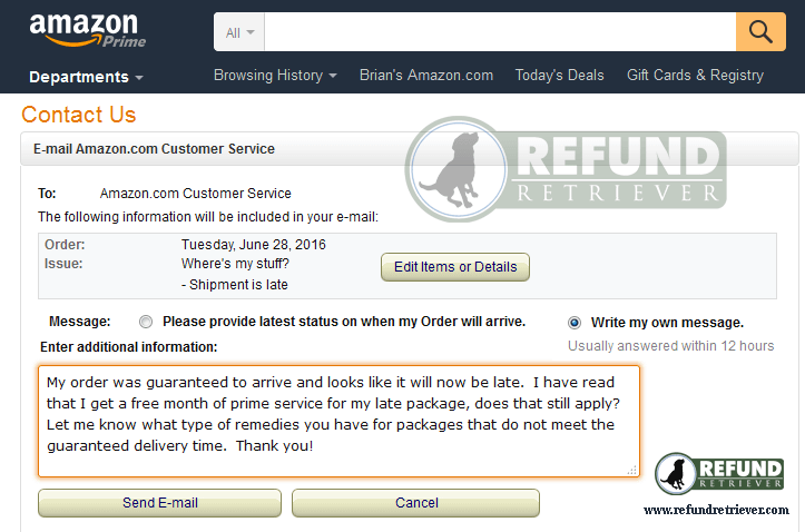 Amazon Prime Late Package Delivery Refund Retriever