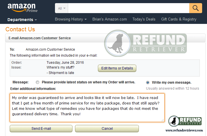 amazon order not received
