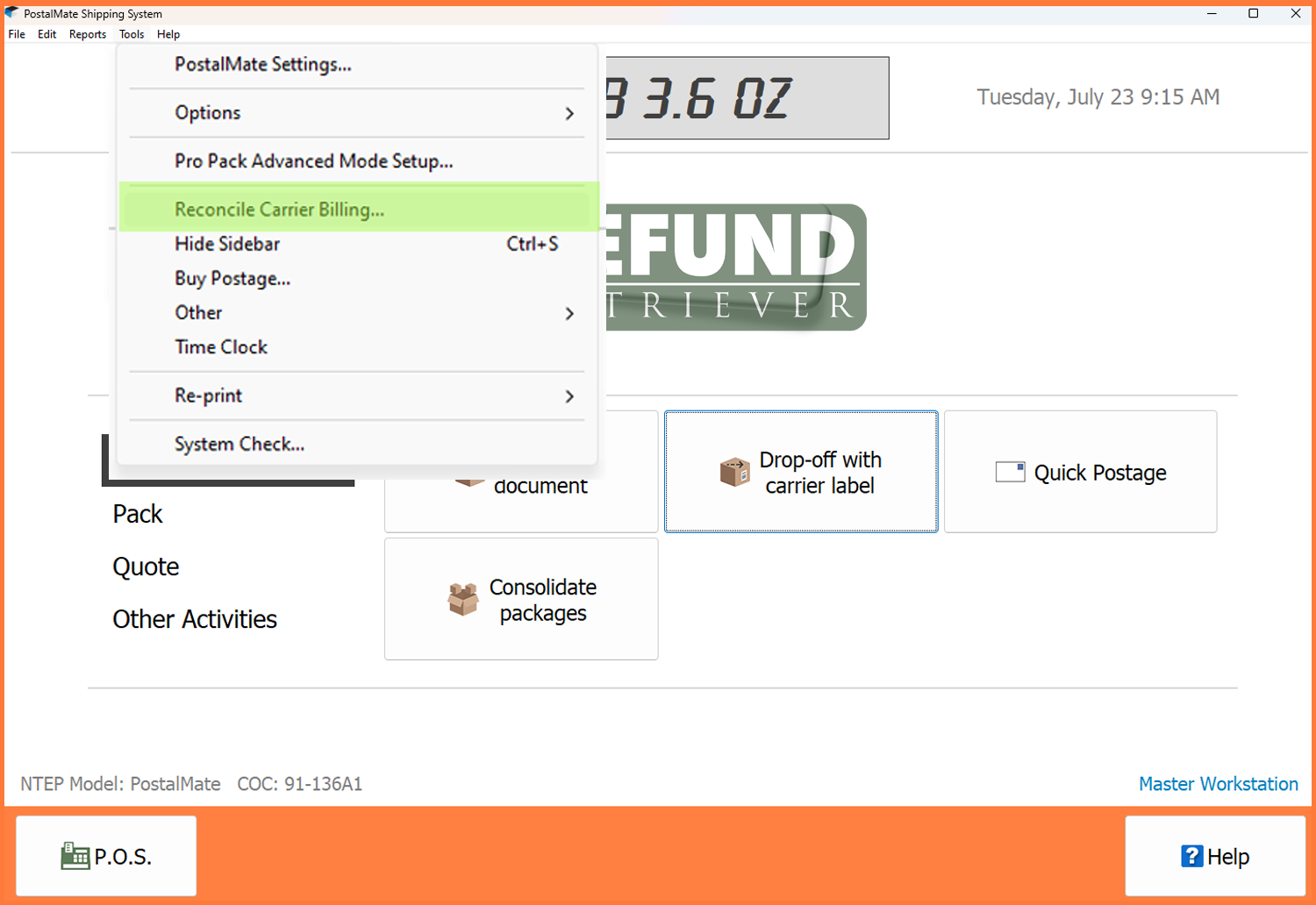 Parcel Billing Reconciliation Step 1