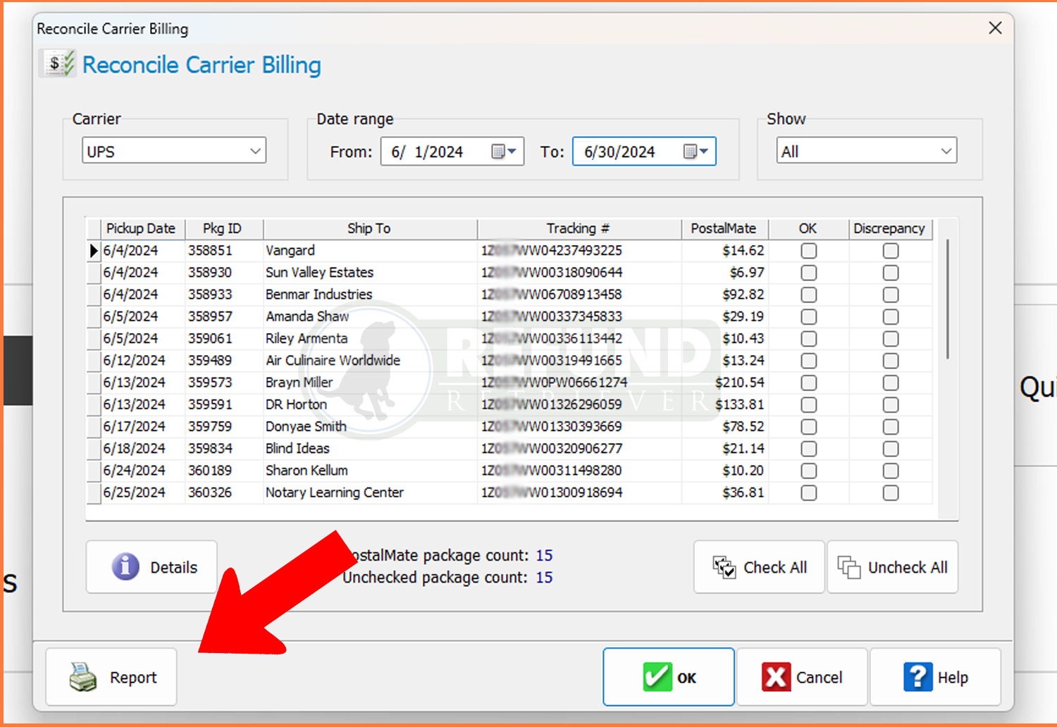 Parcel Billing Reconciliation Step 3