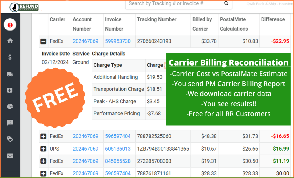 Parcel Billing Reconciliation PostalMate